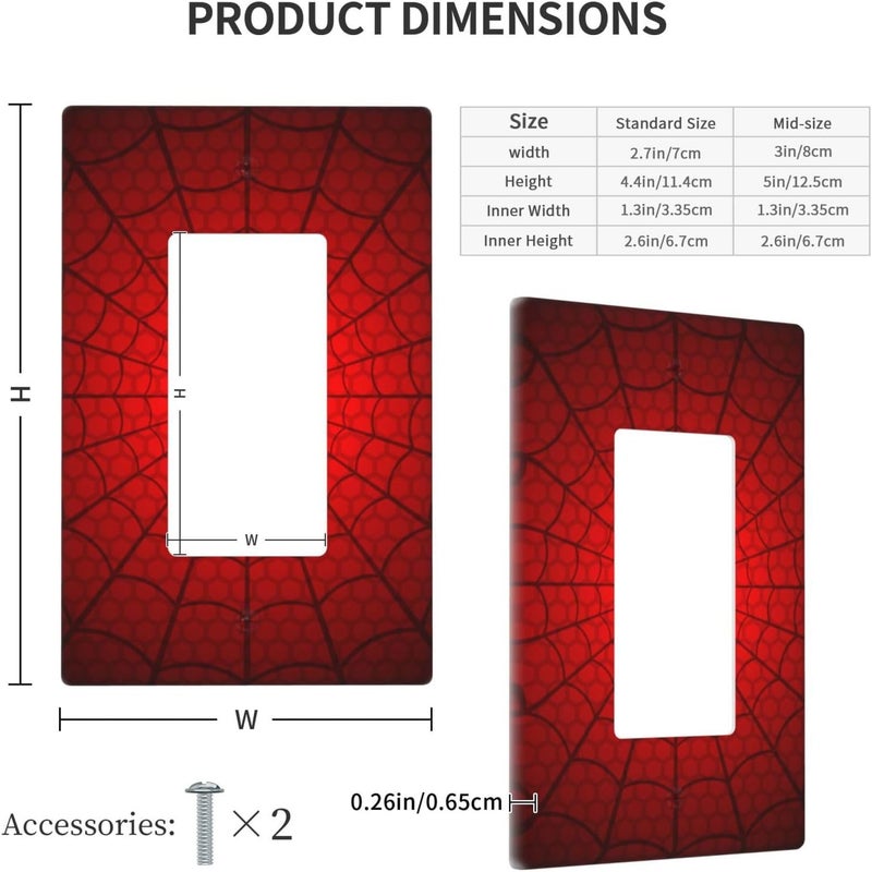 Giinly Spider Web Single Gang Rocker Light Switch Cover Plates Decorative Outlet Covers, 1 Gang Rocker Wall Plate - Image 4